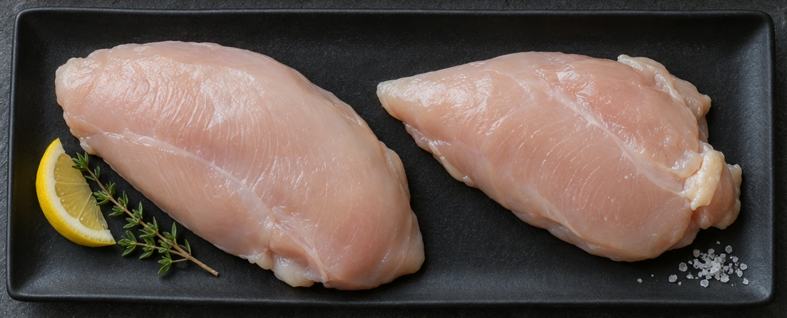 Illustrative chicken breasts with lemon and thyme